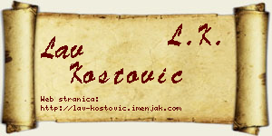 Lav Kostović vizit kartica